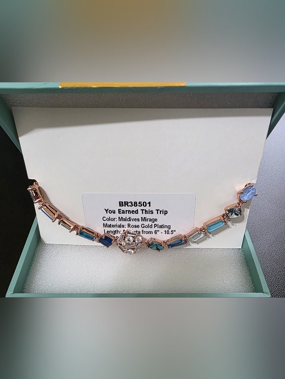 You Earned This Trip Rose Gold Jewel Candy Bracelet in Maldives Mirage